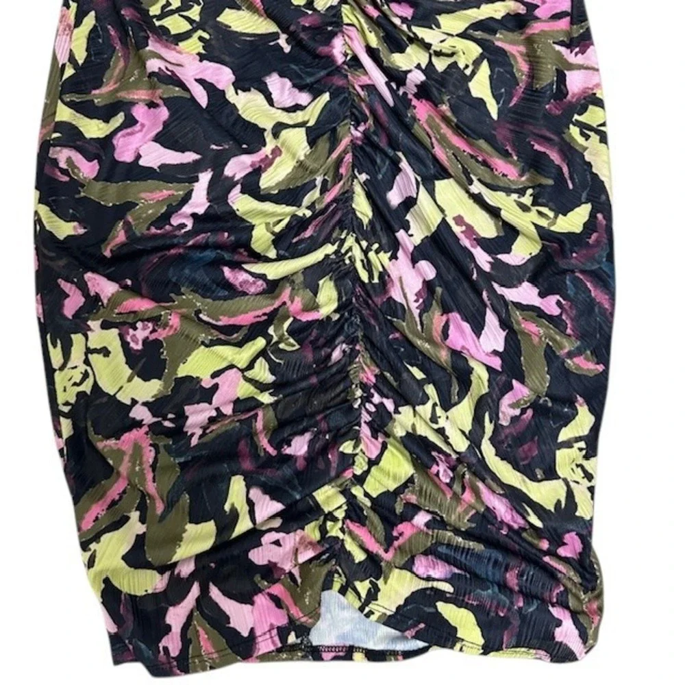 Guess Bodycon Dress Camo Print Ruched Mini Dress‎ Sleeveless Party Size Med